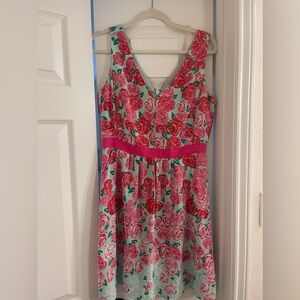 'Run for the Roses' Silk Fit & Flare Dress vinyard vines